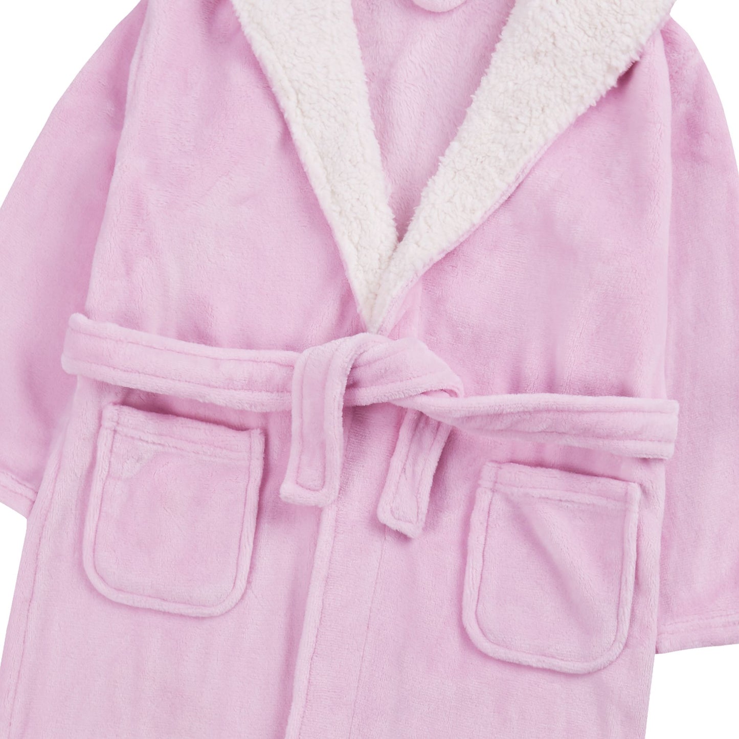 Childrens Plush Pastel Robe with Borg Fleece Trim