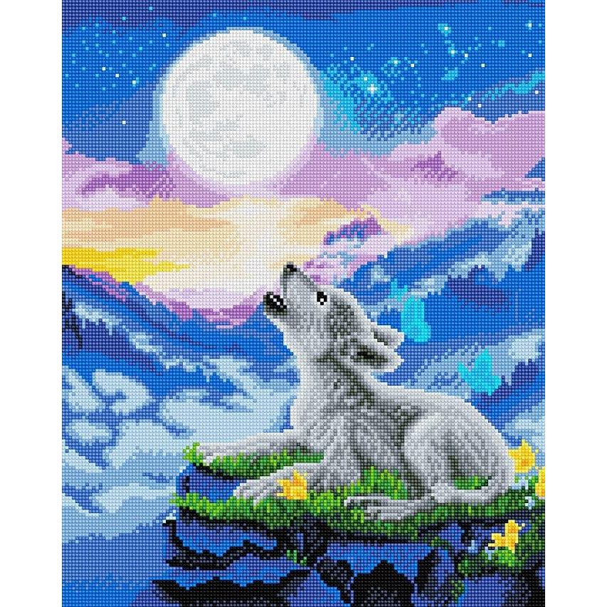Craft Buddy Full Crystal Mounted Crystal Art Kit 40cm x 50cm - Howling Wolf Club