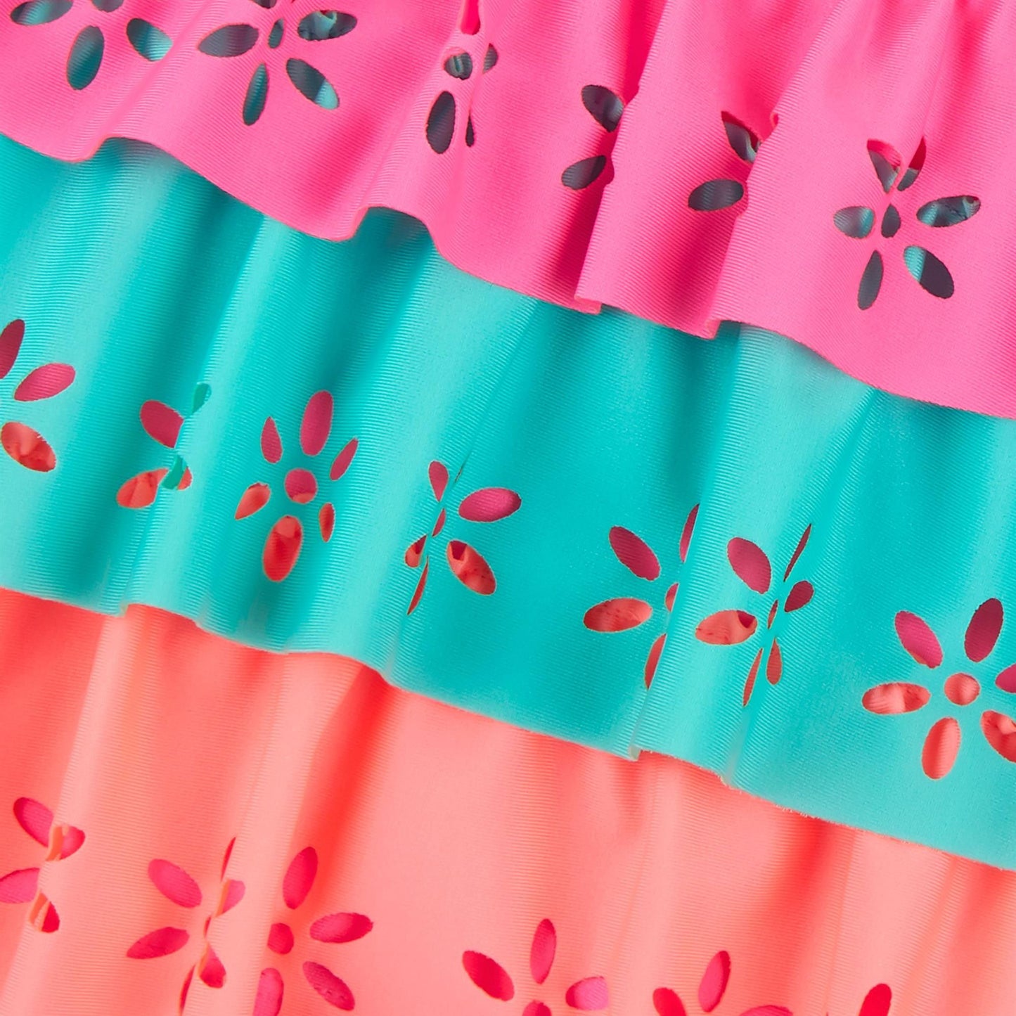 Girls Two Piece Swimsuit With Flower Detail ~ 2-13 years
