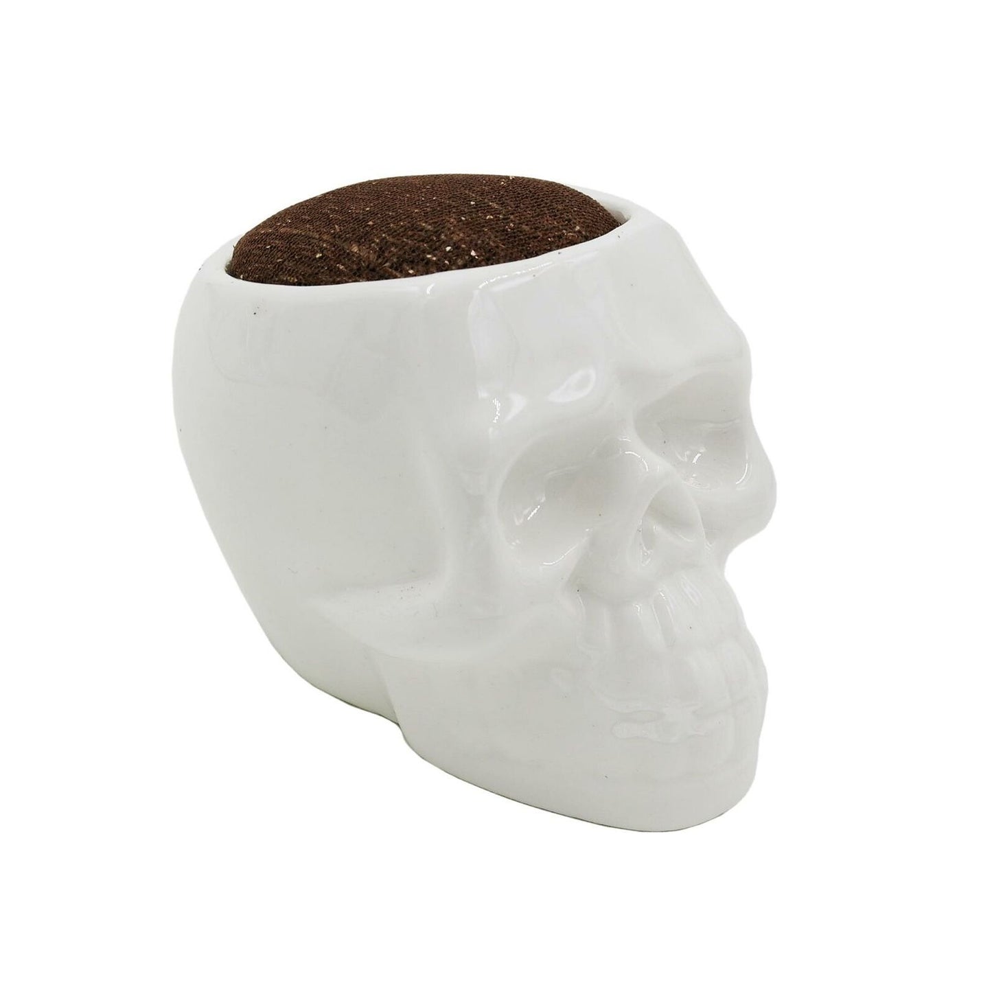 Ceramic Skull Grass Head