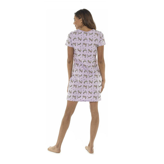 Ladies Lilac Nightdress with Butterfly Print ~ S-XL