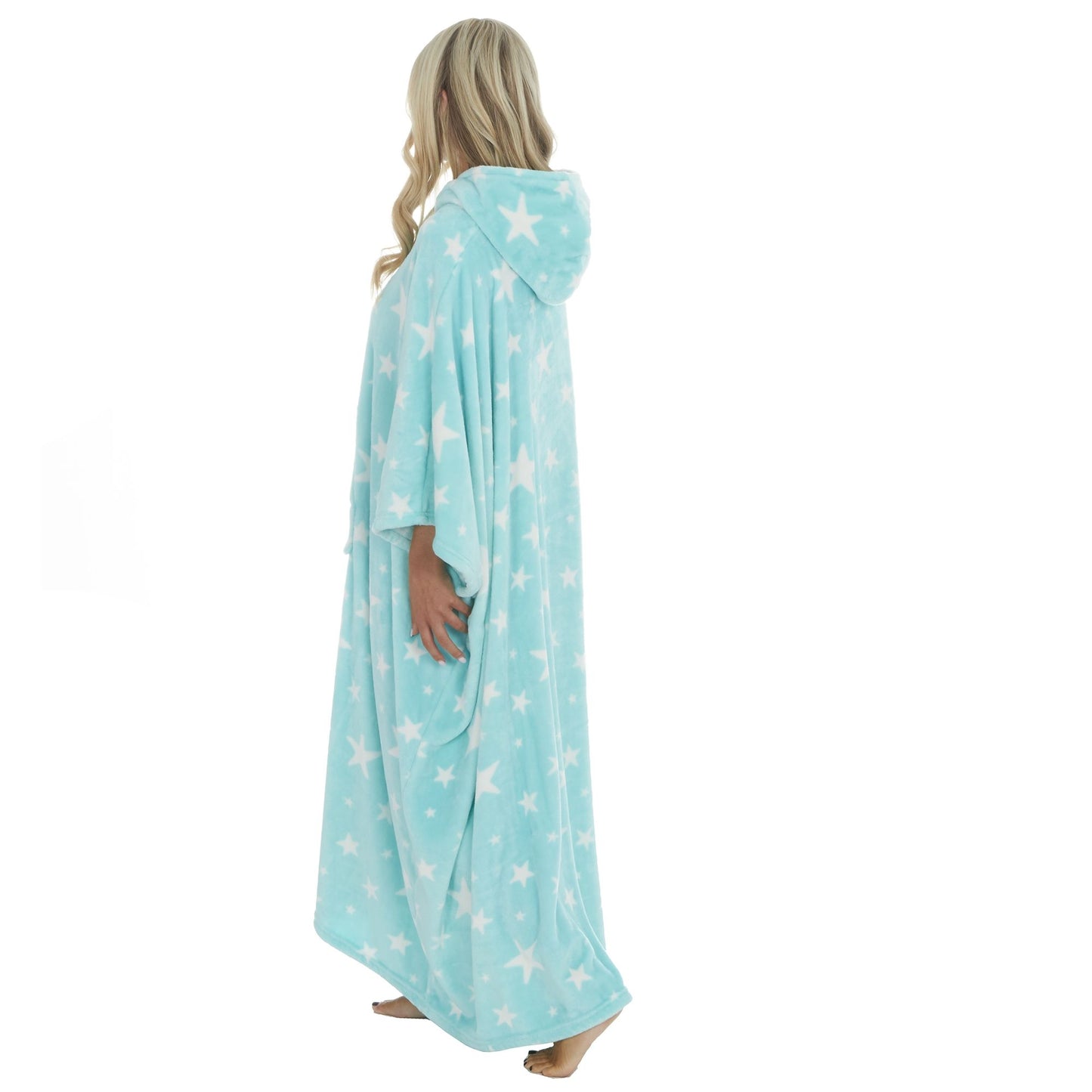Ladies Fleece Long Hooded Poncho