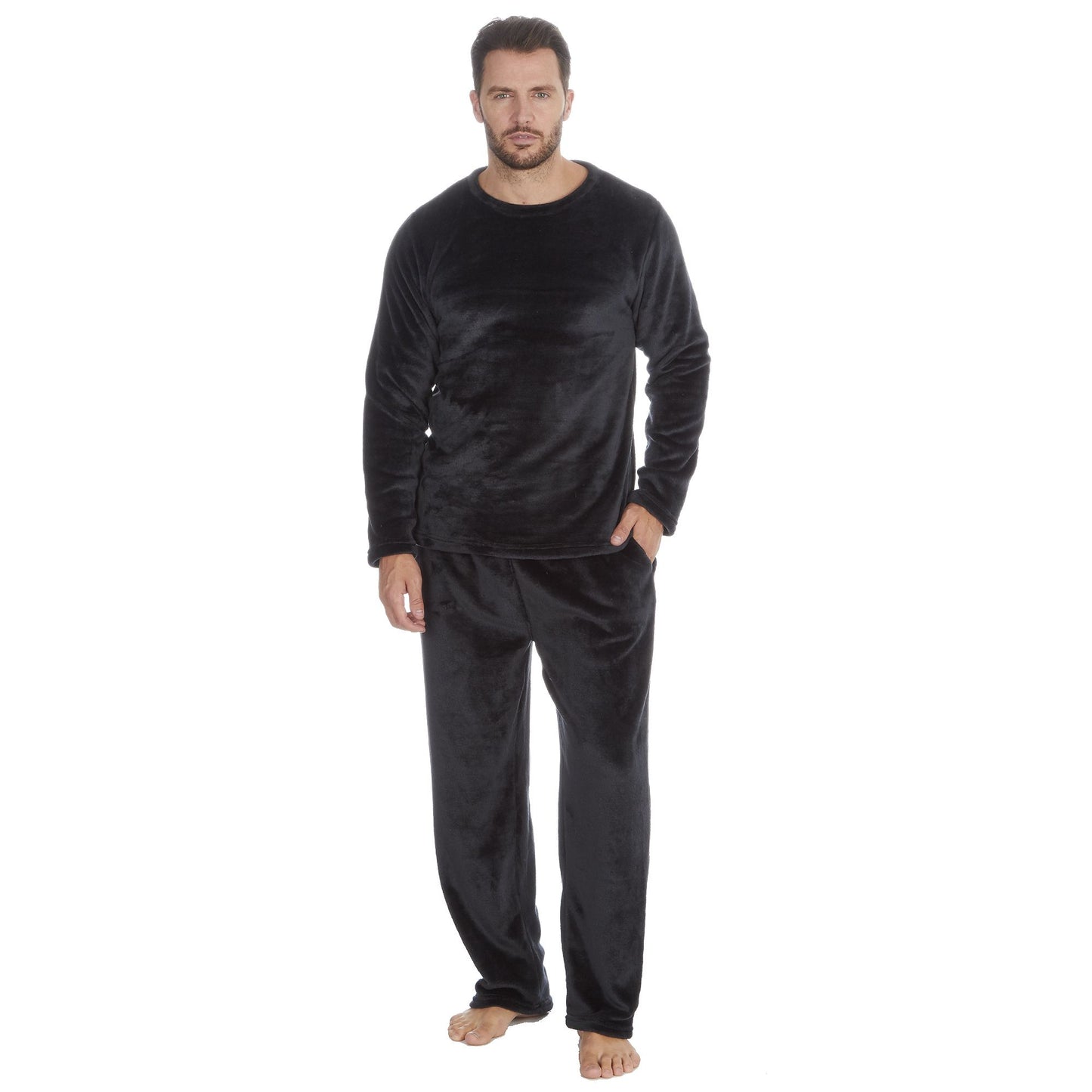 Mens Soft Shimmer Fleece Lounge Pyjama Set