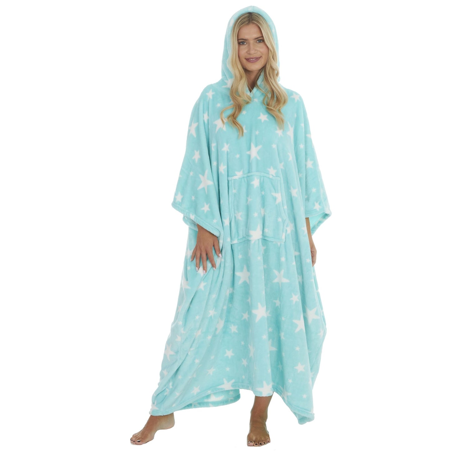 Ladies Fleece Long Hooded Poncho