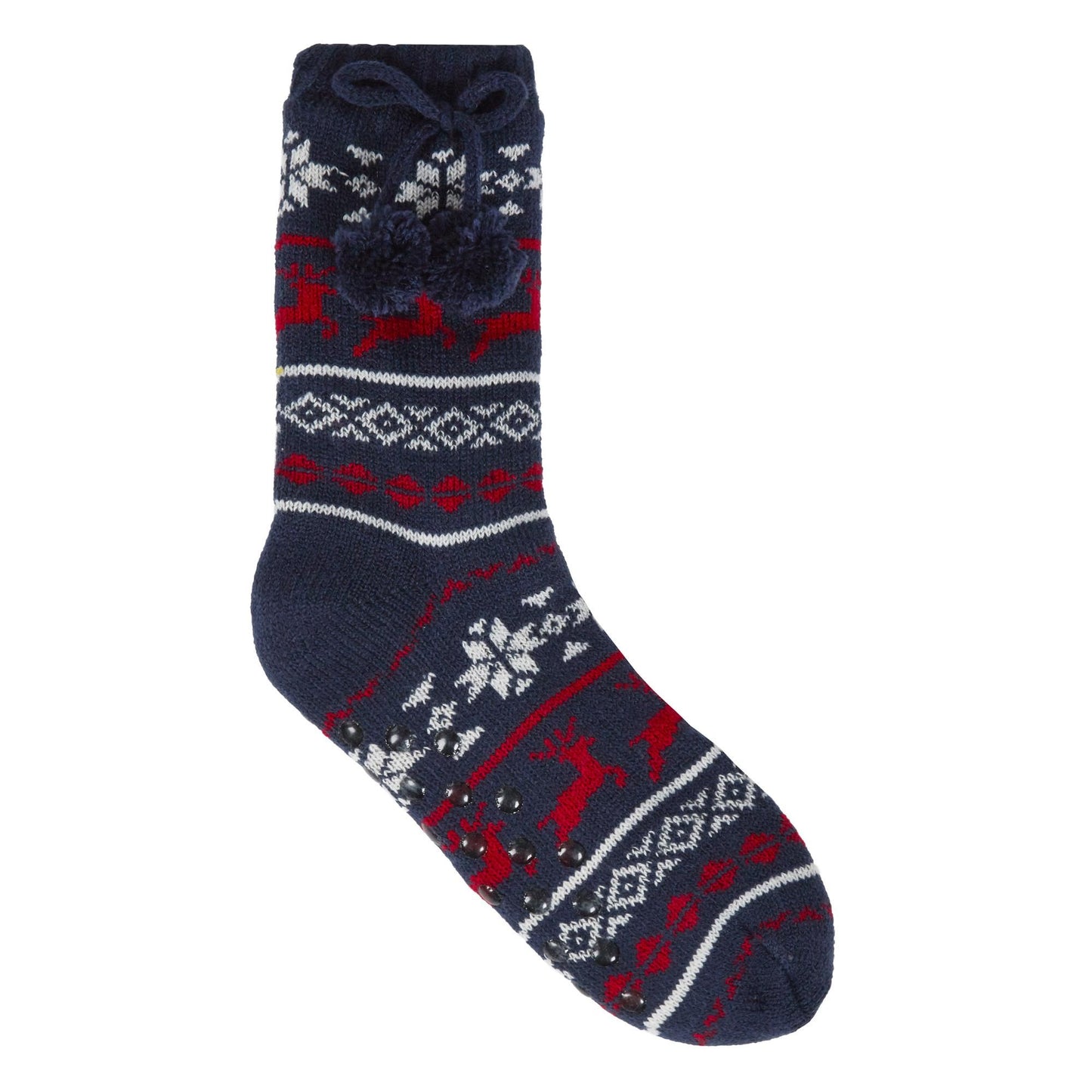 Girls Knitted Christmas Design Slipper Socks