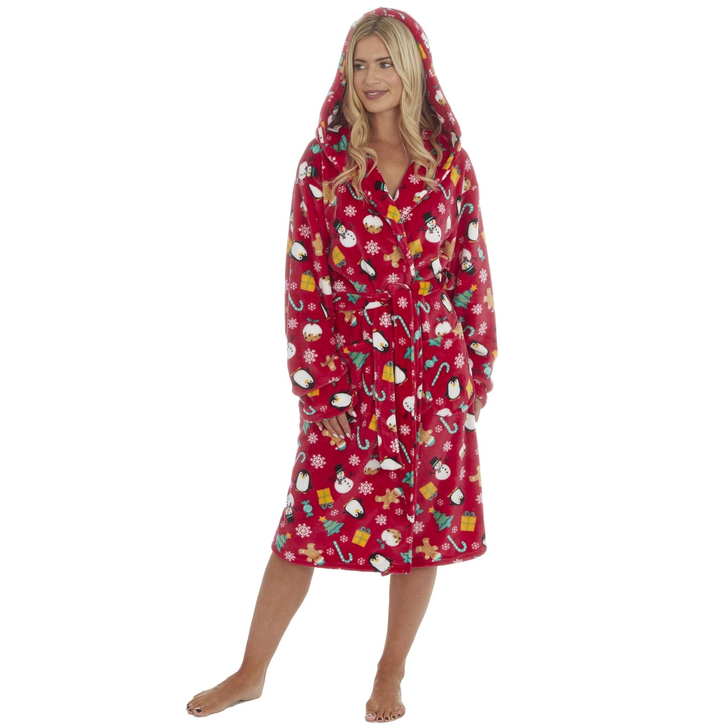 Unisex Adults Christmas Print Dressing Gown ~ S-XL