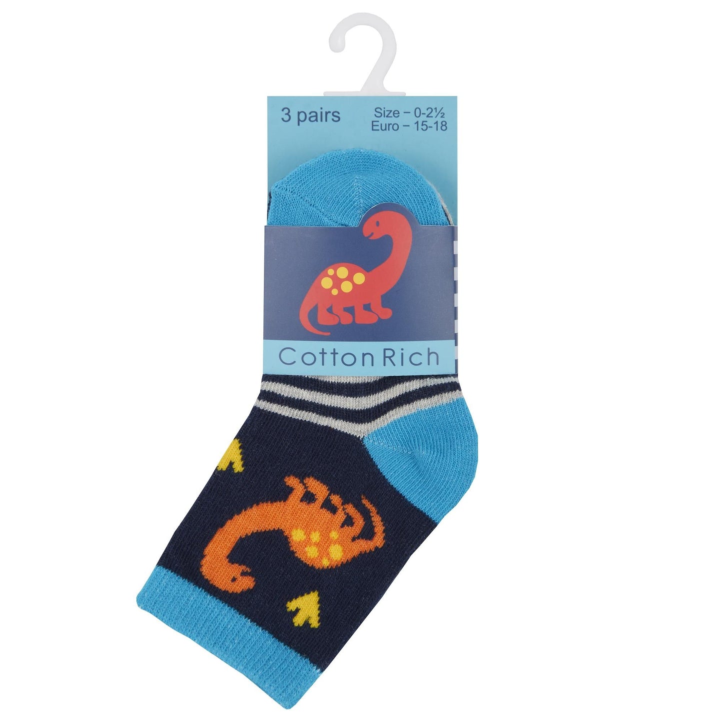 Babies 3 Pk Novelty Dinosaur or Crocodile Socks