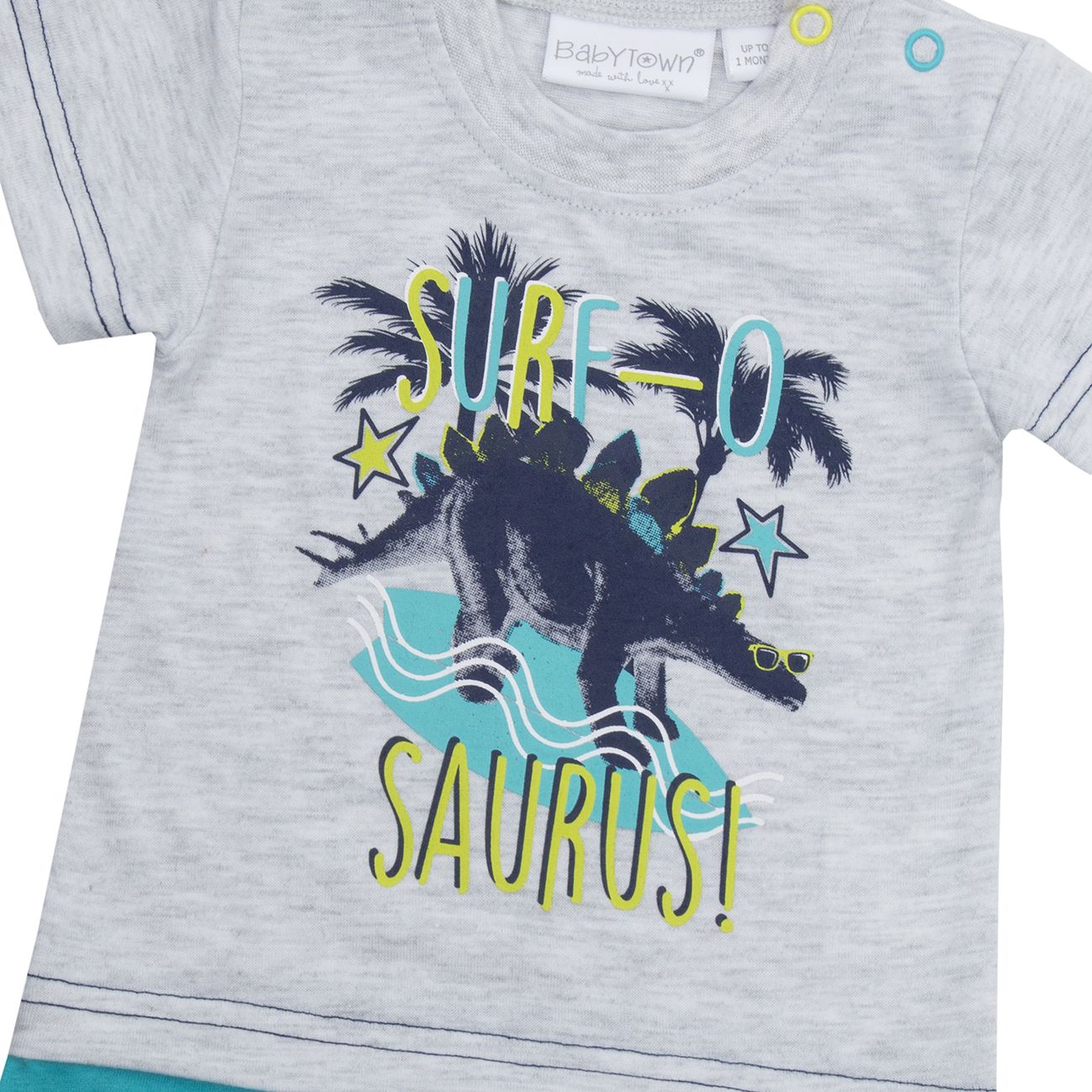 Baby Dinosaur Faux Top and Shorts Romper