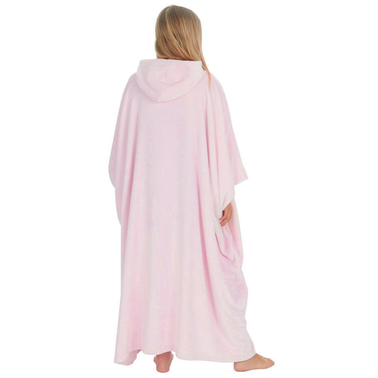 Ladies Long Hooded Fleece Poncho / Wearable Blanket