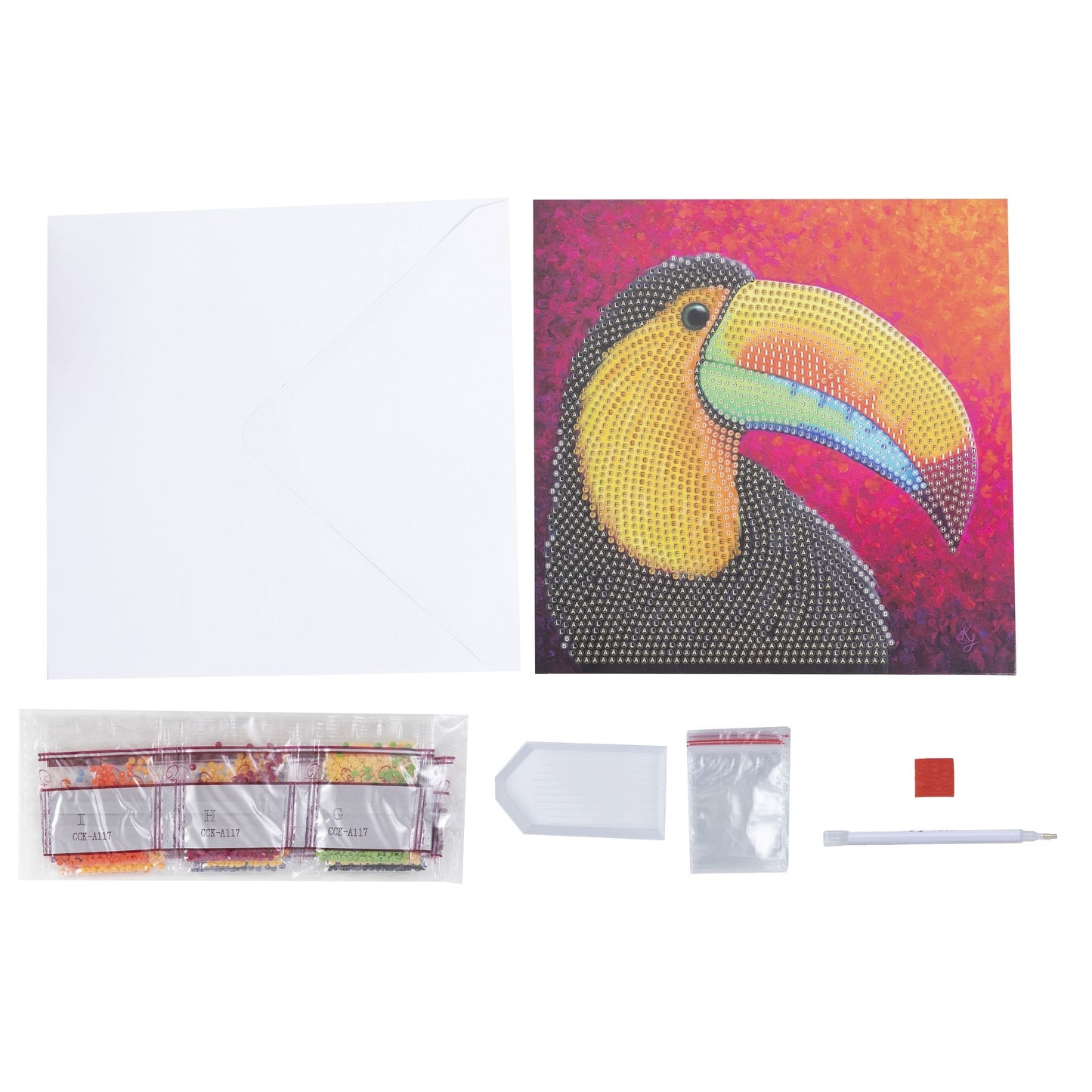 Craft Buddy DIY Crystal Art / Diamond Painting Greetings Card Kit - Tropical Toucan