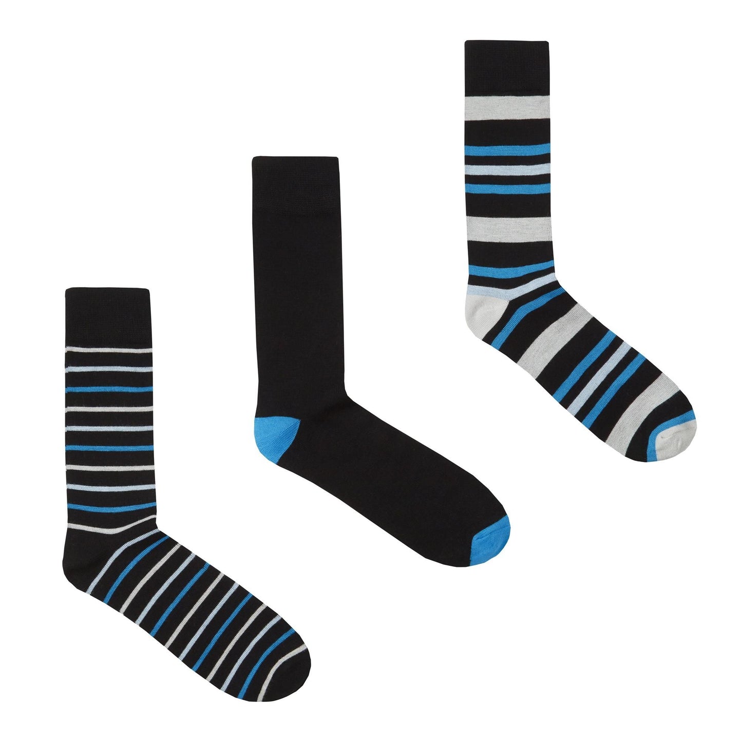 Mens 3 Pack of Striped Bamboo Socks