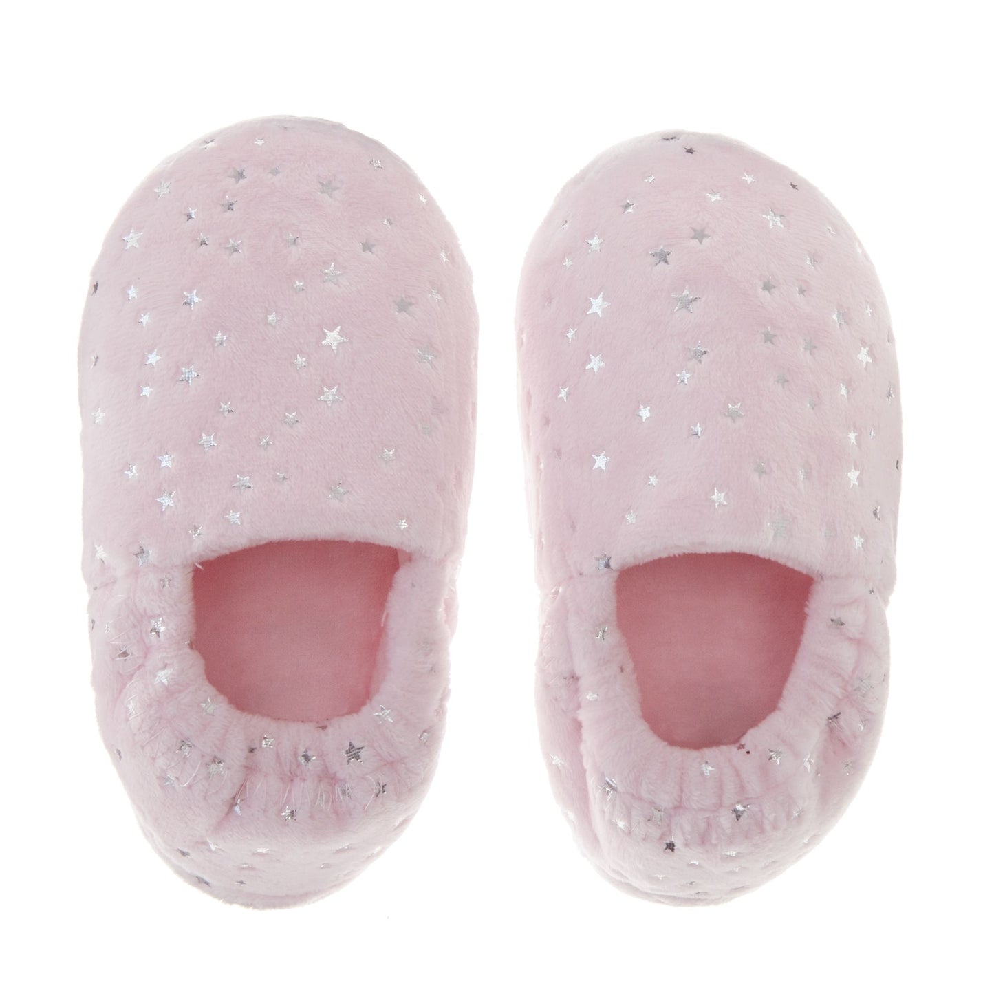 Childrens Pink Silver Star Slippers ~ UK10-3