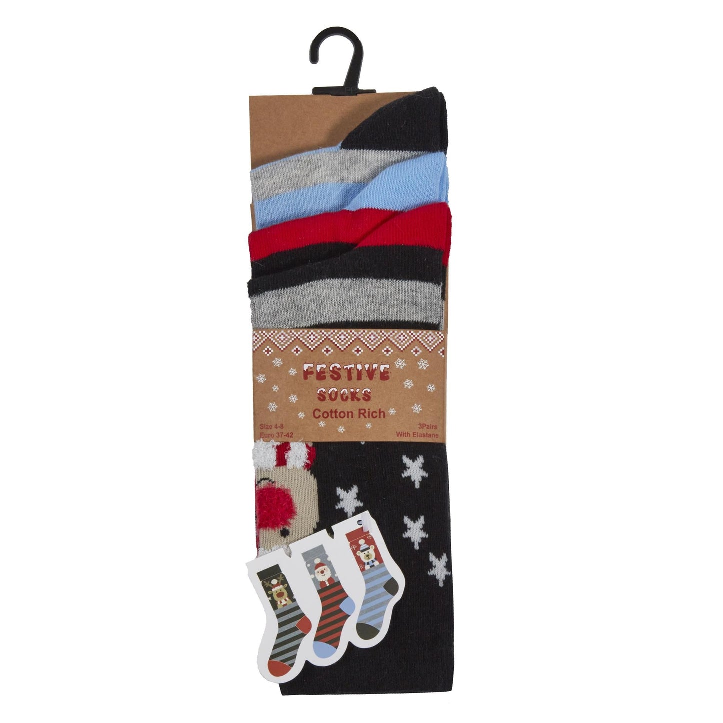 Adults 3 Pack Christmas Socks
