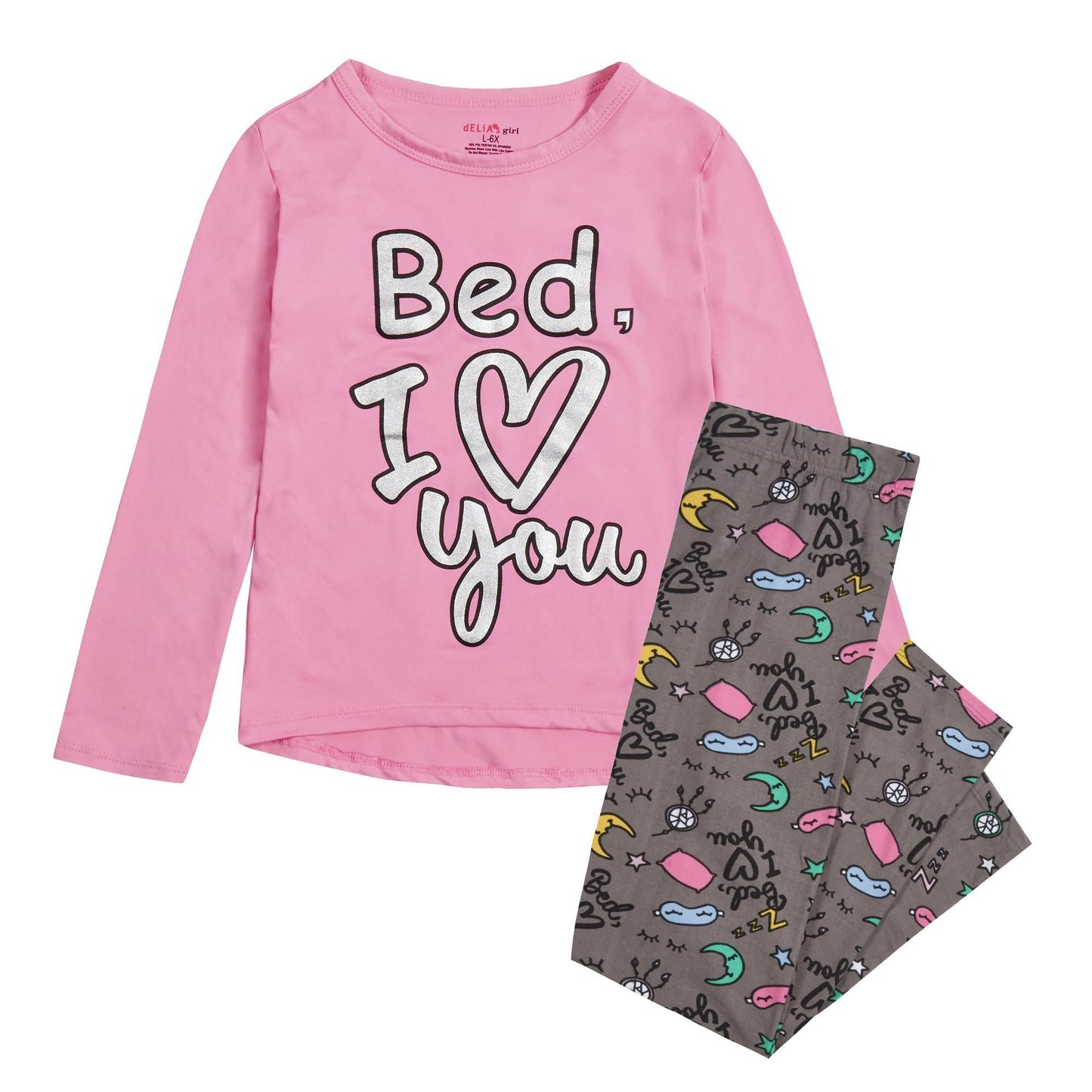 Childrens Slogan Glitter Print Pyjama Set ~ 7-13 years