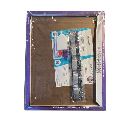 Craft Buddy Partial Crystal Mounted Crystal Art Kit 40cm x 50cm - Rainbow Zebra