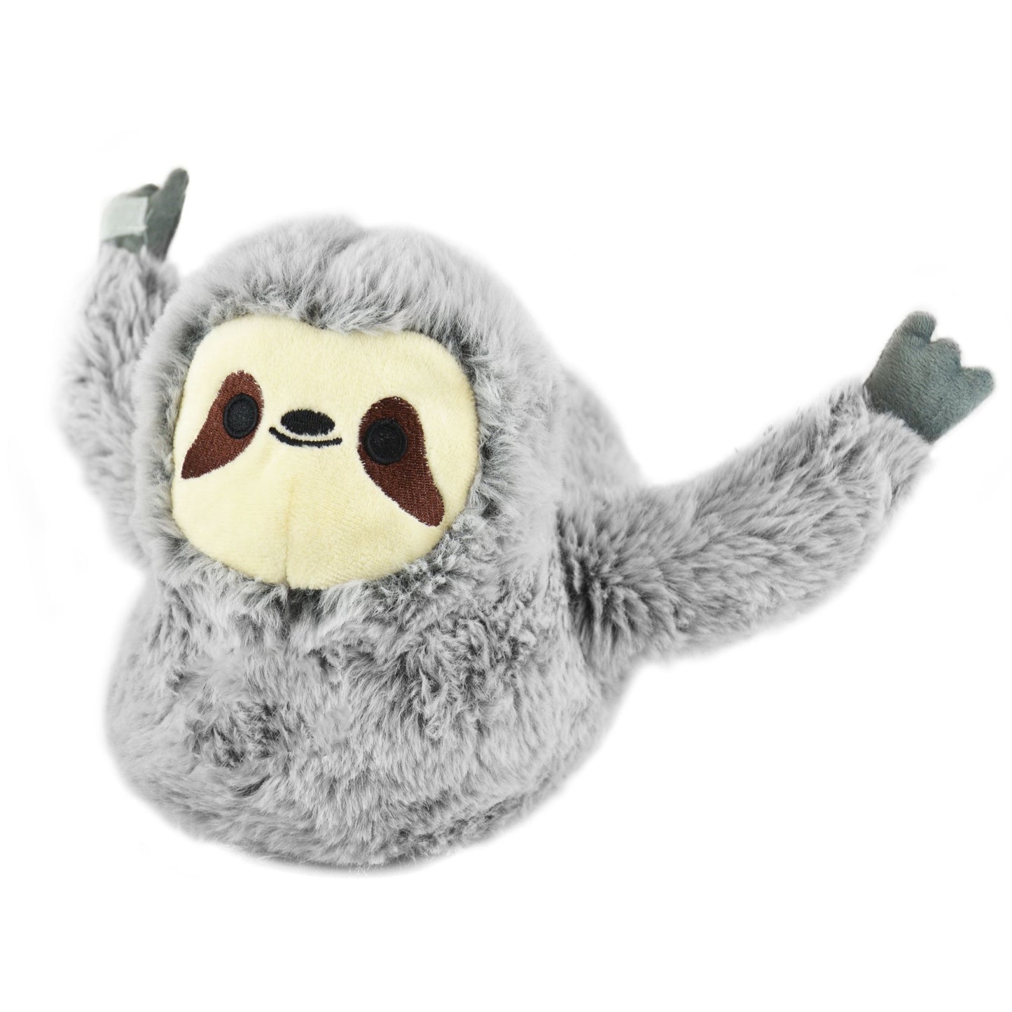 Ladies Novelty Plush Grey Sloth Slippers