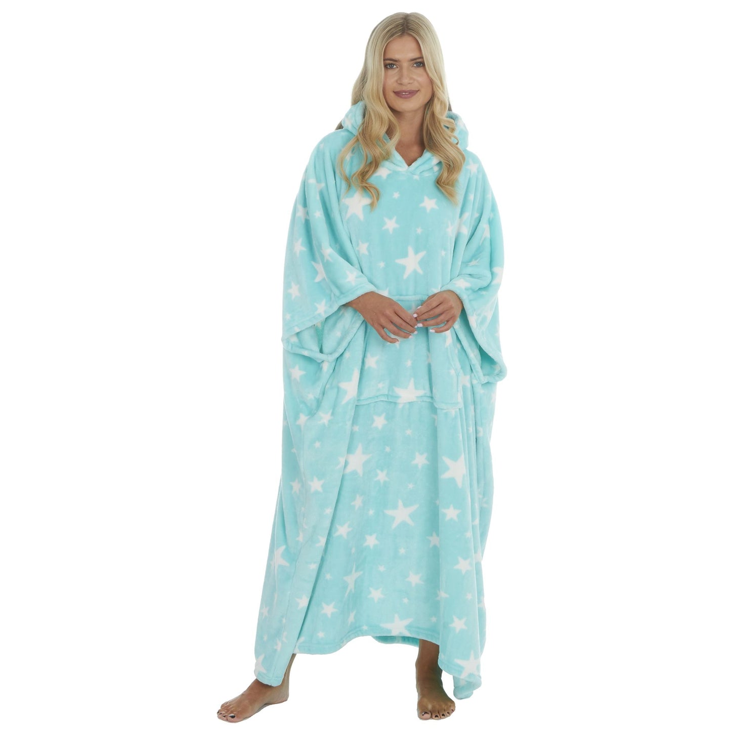 Ladies Fleece Long Hooded Poncho