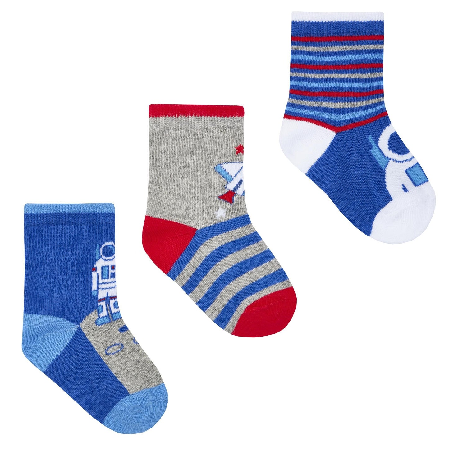 Babies 3 Pk of Novelty Space Design Socks