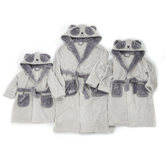 Childrens Fleece Dressing Gown with Panda Design Hood ~ 2-13 years