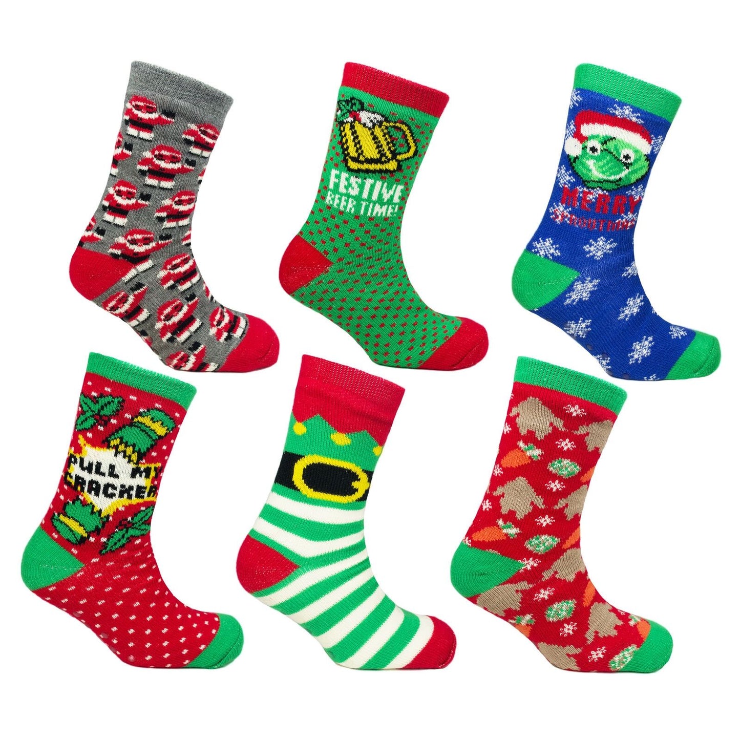 Mens Novelty Christmas Fleece Lined Slipper Socks