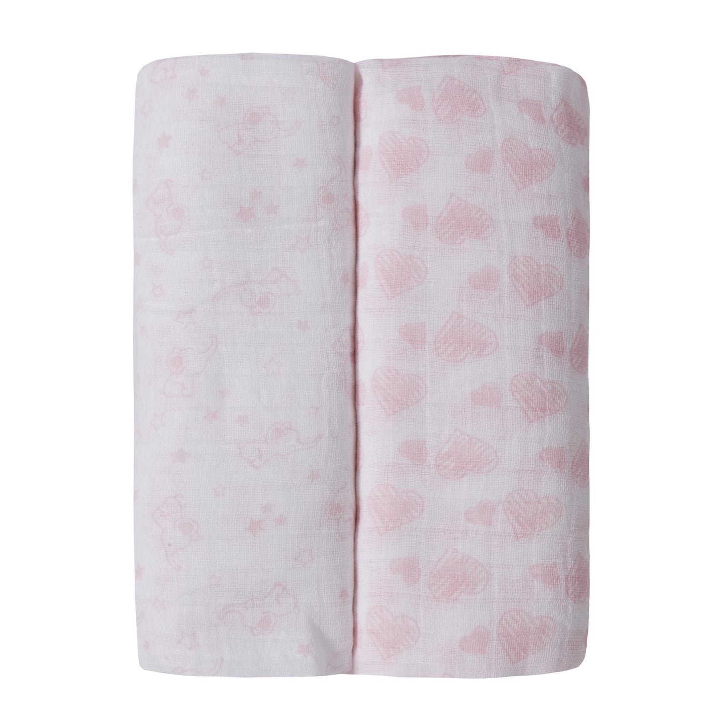 Babies 2 Pack Muslin Blankets