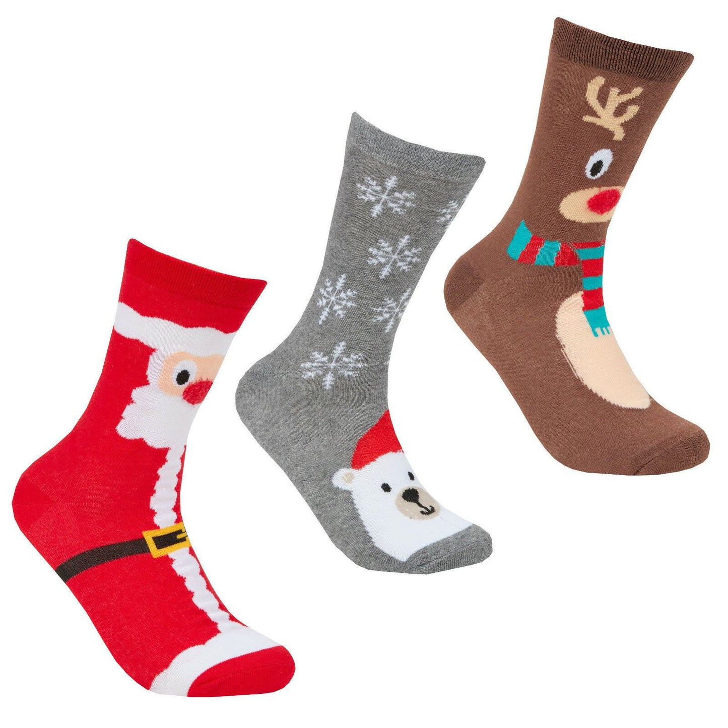 Adults 3 Pack Christmas Socks