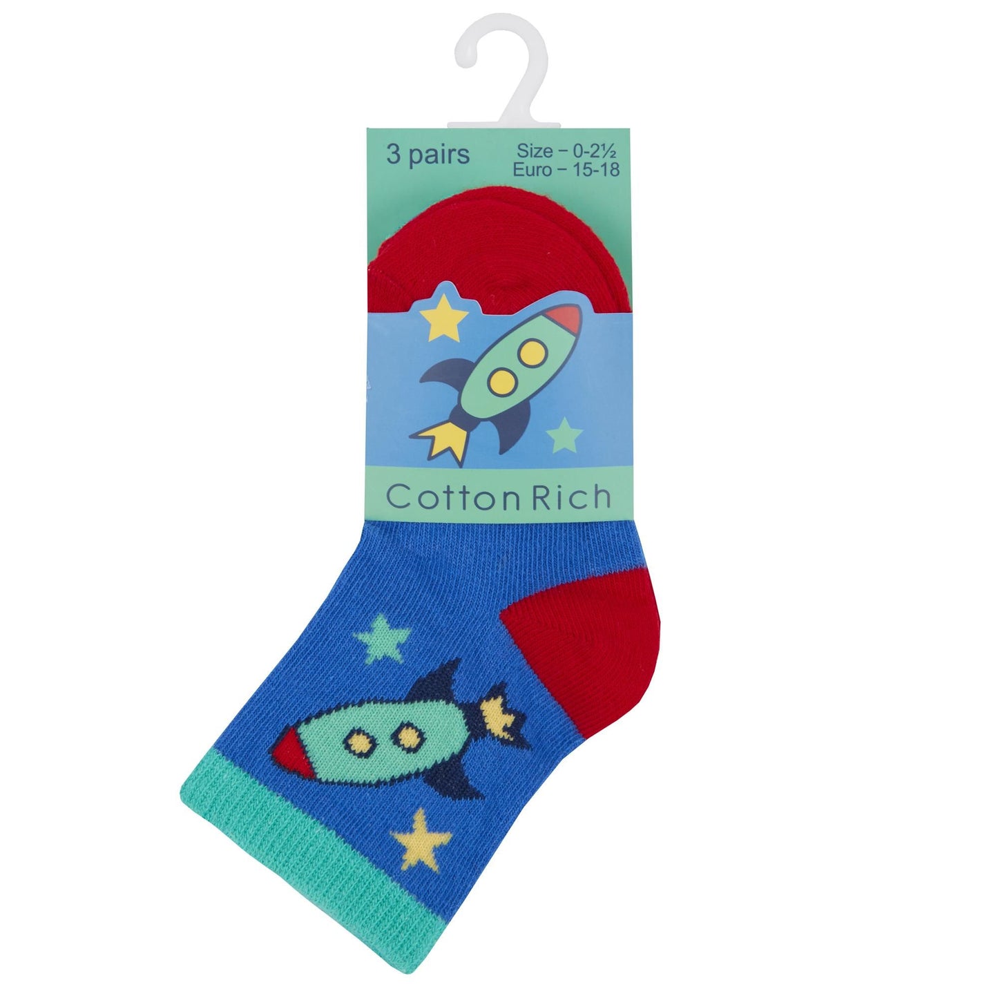 Babies 3 Pk of Novelty Space Design Socks