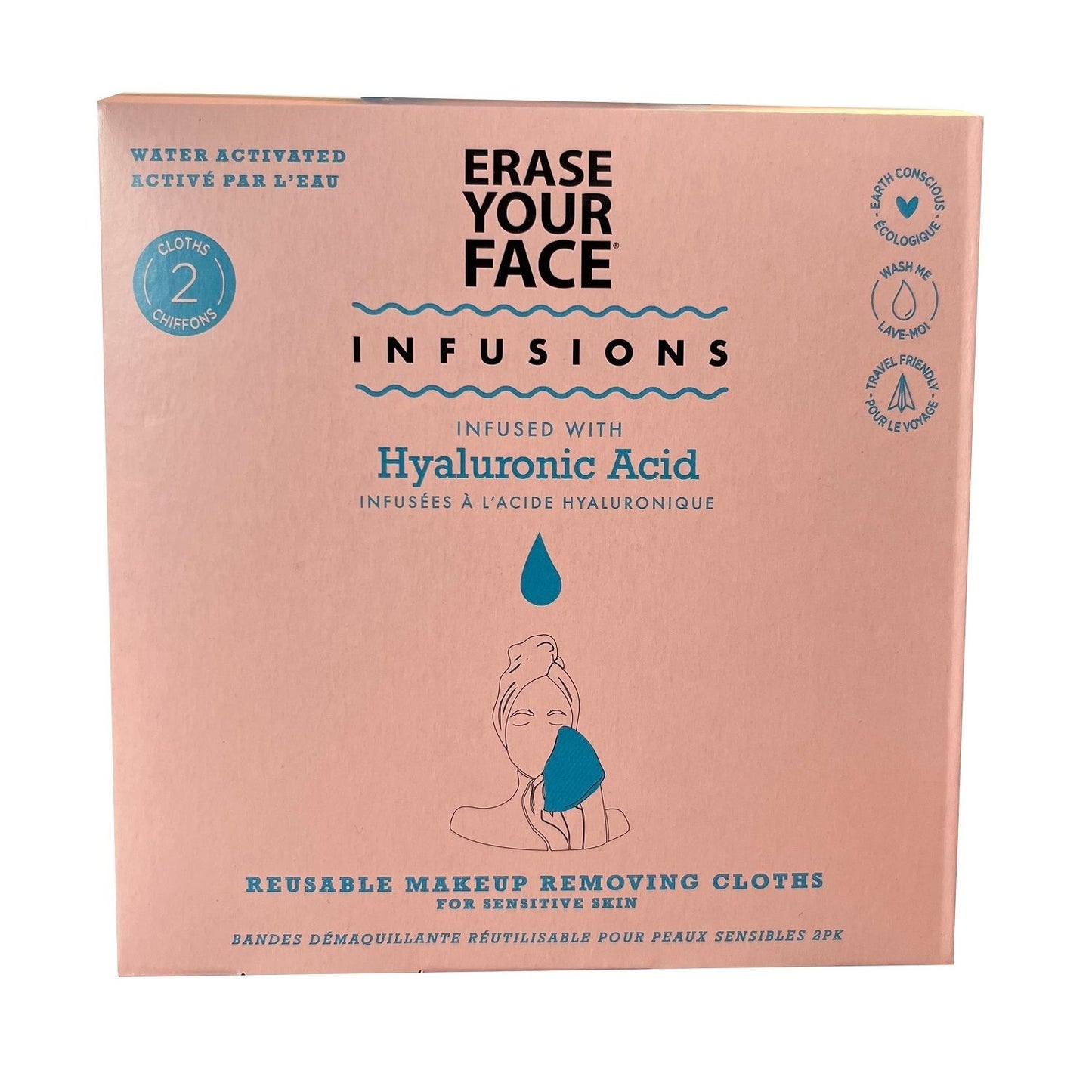 Erase Your Face Infusions 2 Pack of Reusable Cloths