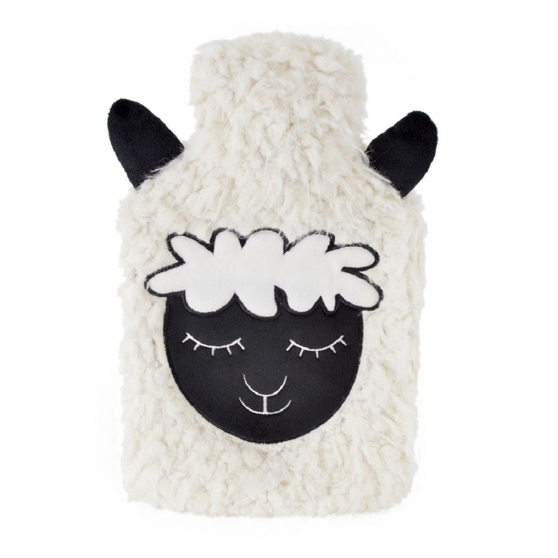 2 Litre Hot Water Bottle with Fleece Sheep Removable Cover