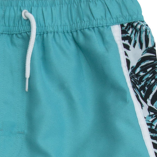 Boys Palm Print Side Panel Bermuda Swimming Shorts