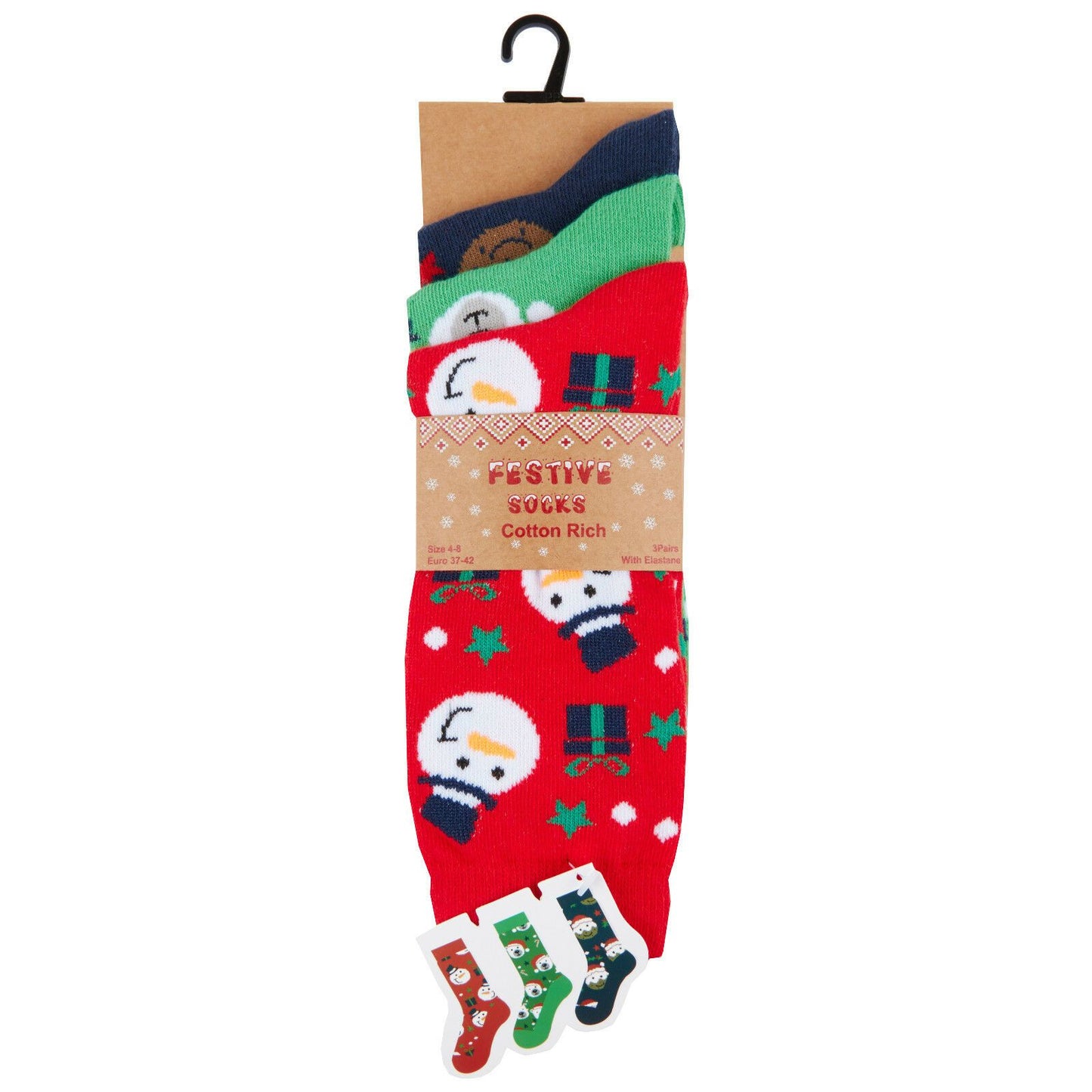 Adults 3 Pack Christmas Socks