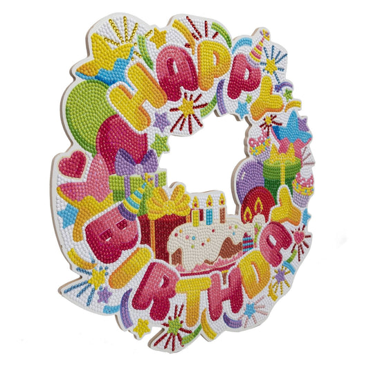 Craft Buddy Crystal Art Wreath Kit ~ Happy Birthday