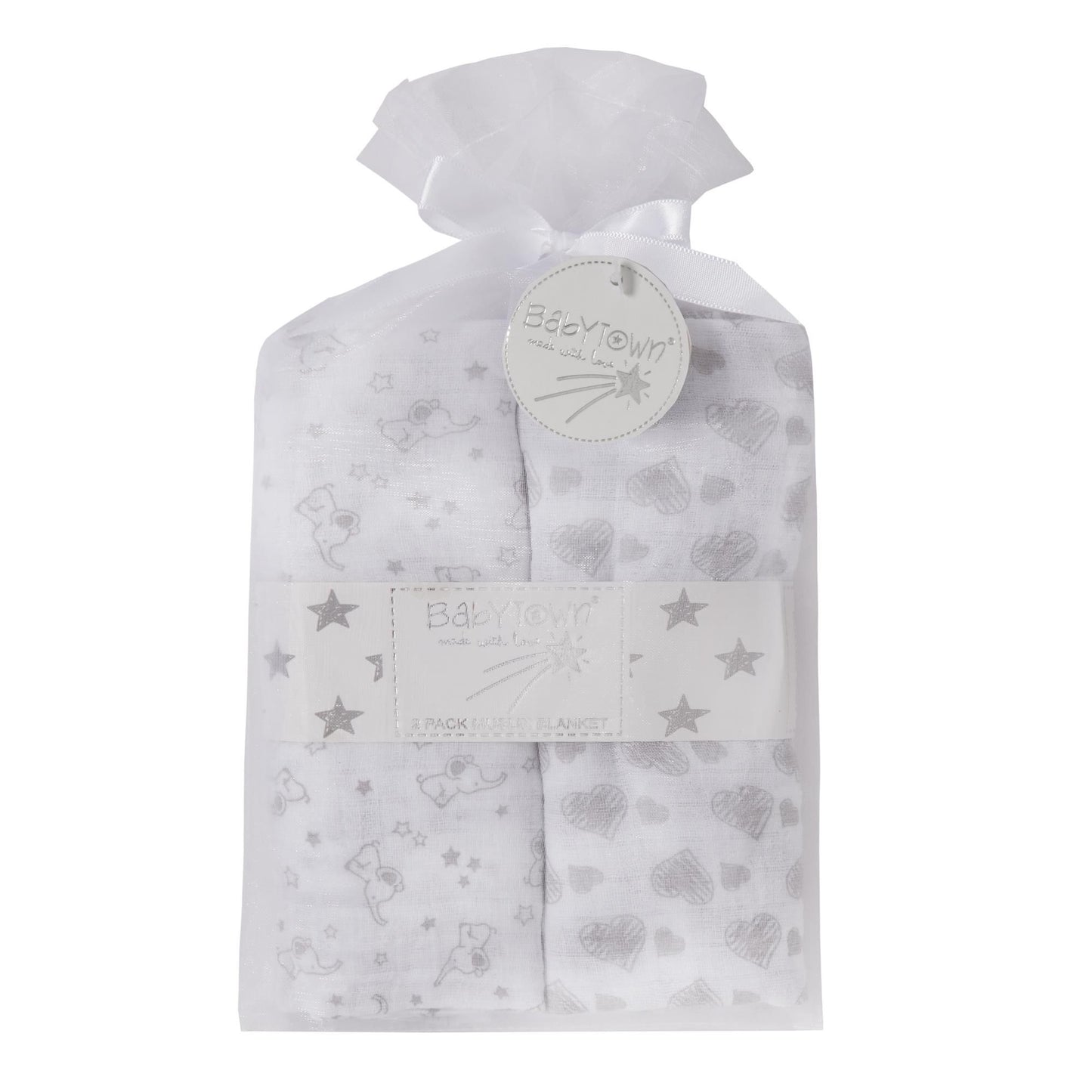 Babies 2 Pack Muslin Blankets