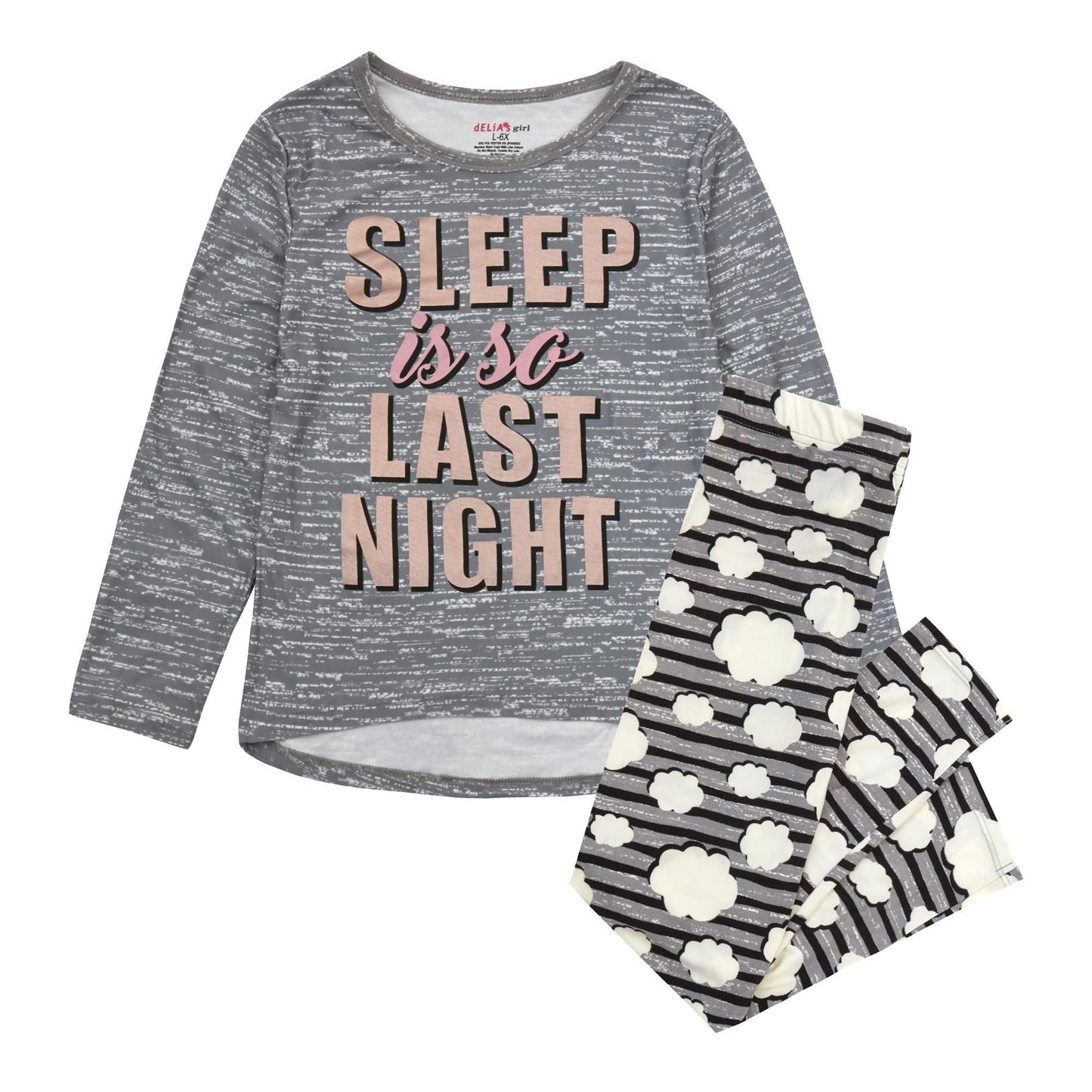 Childrens Slogan Glitter Print Pyjama Set ~ 7-13 years