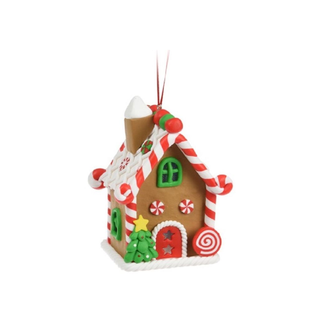 Christmas Hanging Gingerbread House Ornament with Colour Changing LED