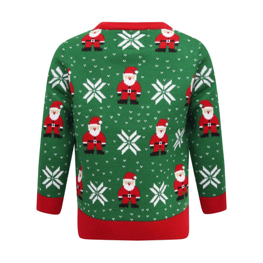 Childrens Unisex Santa Fairisle Design Knitted Christmas Jumper
