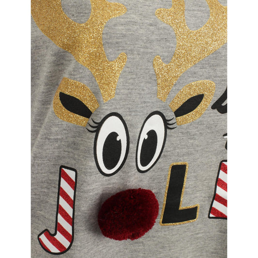 Ladies Long Length Jolly Christmas T Shirt