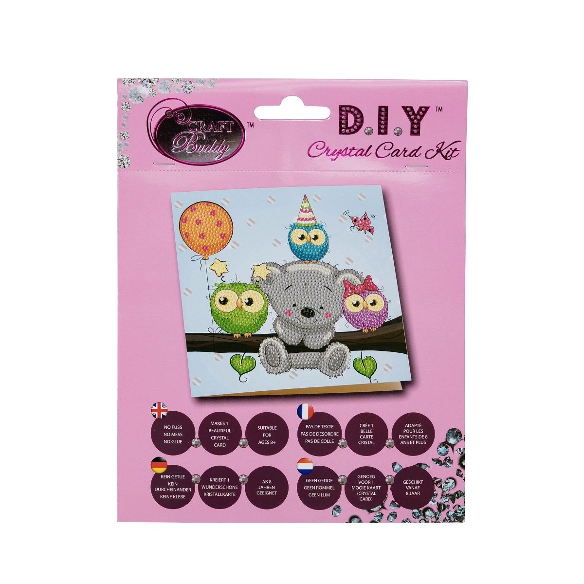 Craft Buddy 18x18cm DIY Crystal Card Kit ~ Birthday Friends