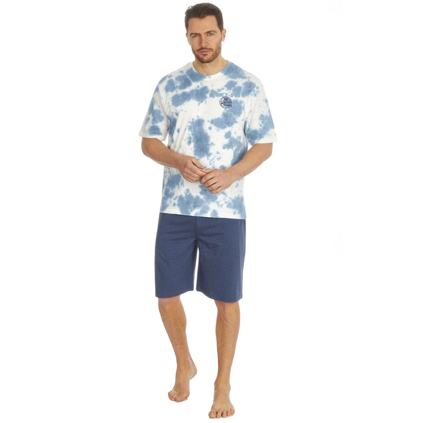 Mens Shorts Lounge / Pyjama Set with Tie Dye Top ~ S-2XL