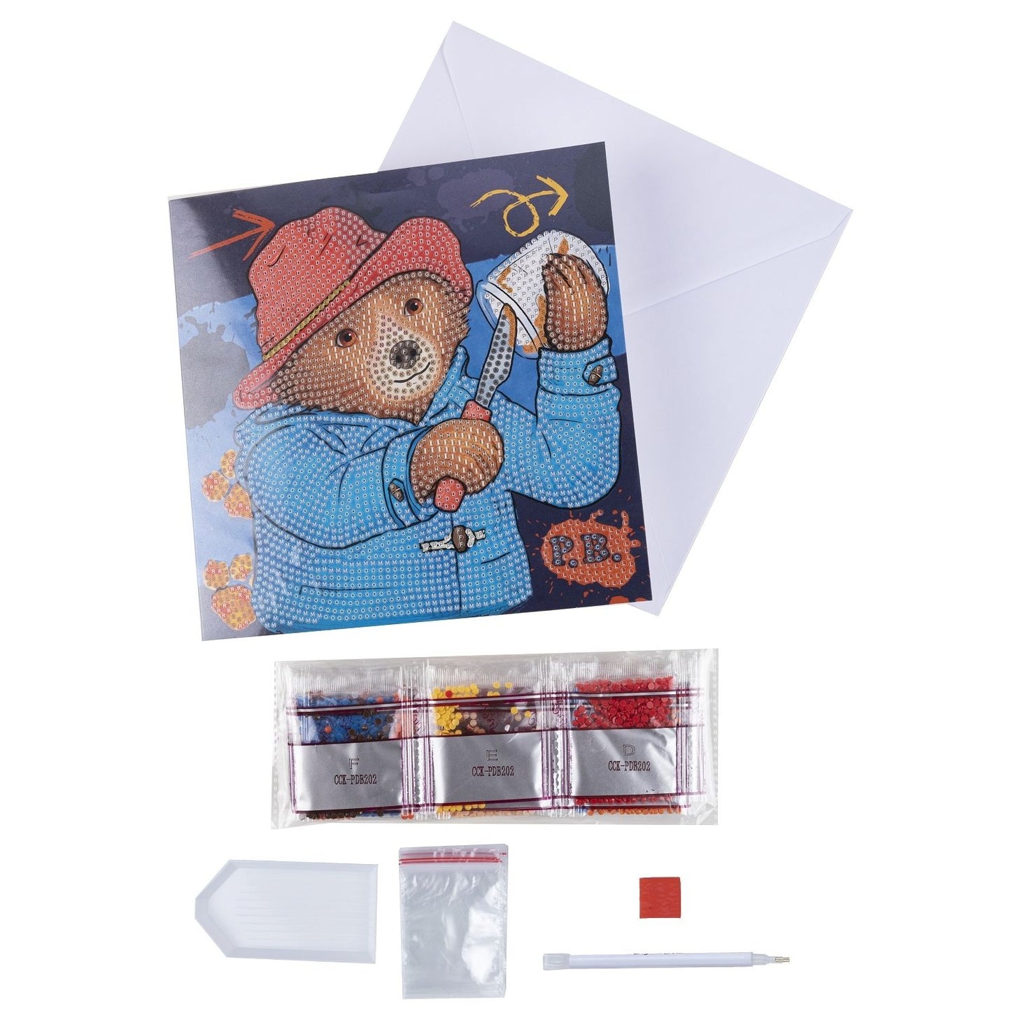 Craft Buddy Paddington Bear 'Marmalade Sandwich' DIY Crystal Art Diamond Painting Greetings Card Kit