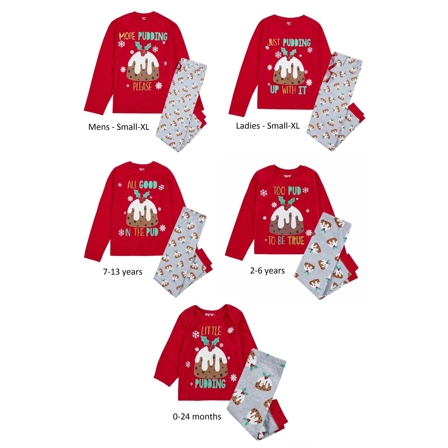 Family Christmas Pudding Pyjama Set