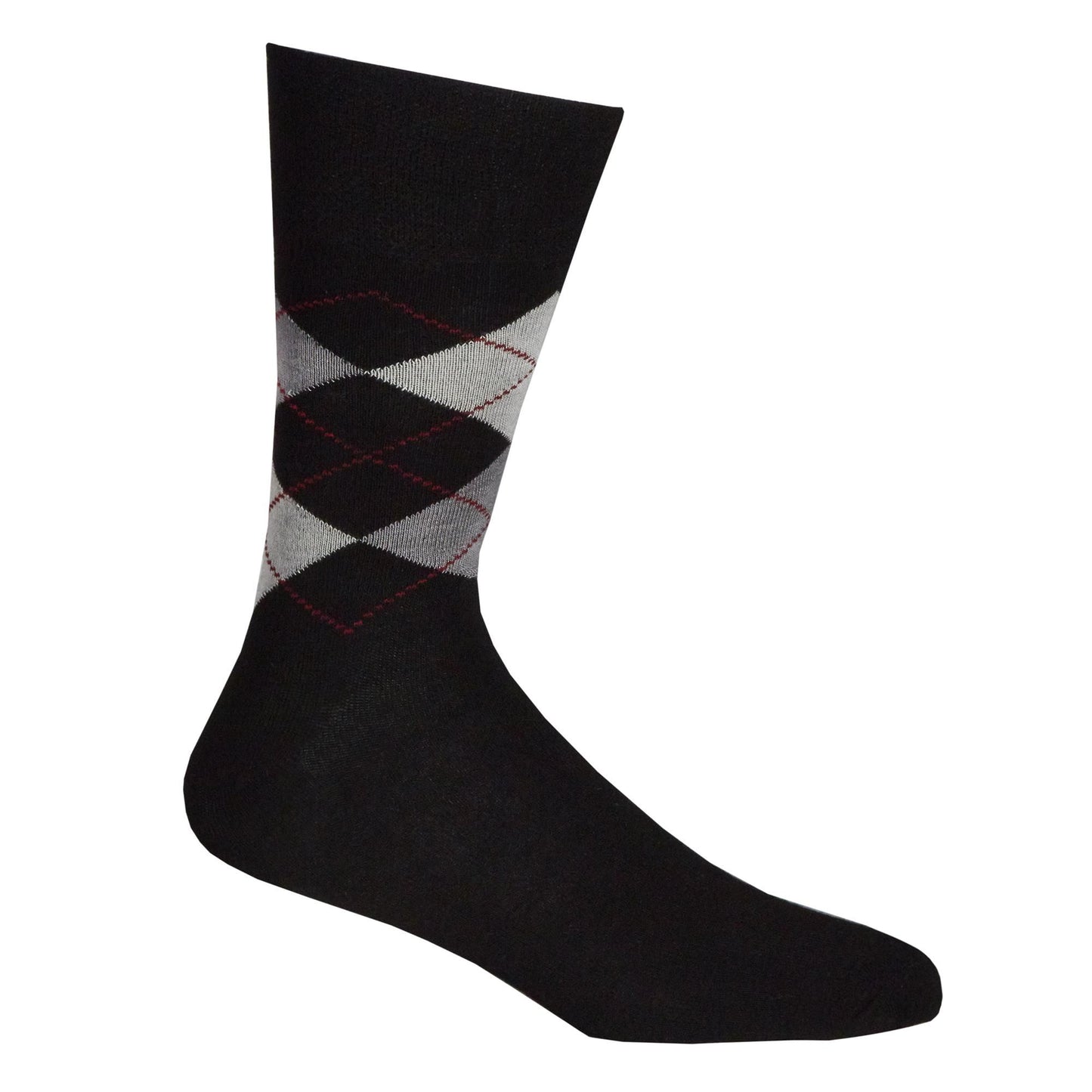 Mens 3 Pack of Argyle Design Non Elastic Bamboo Socks