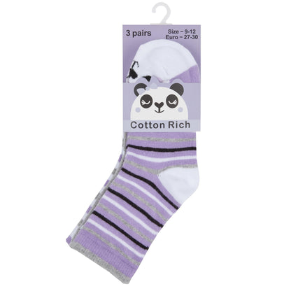 Childrens 3 Pk of Novelty Animal Socks