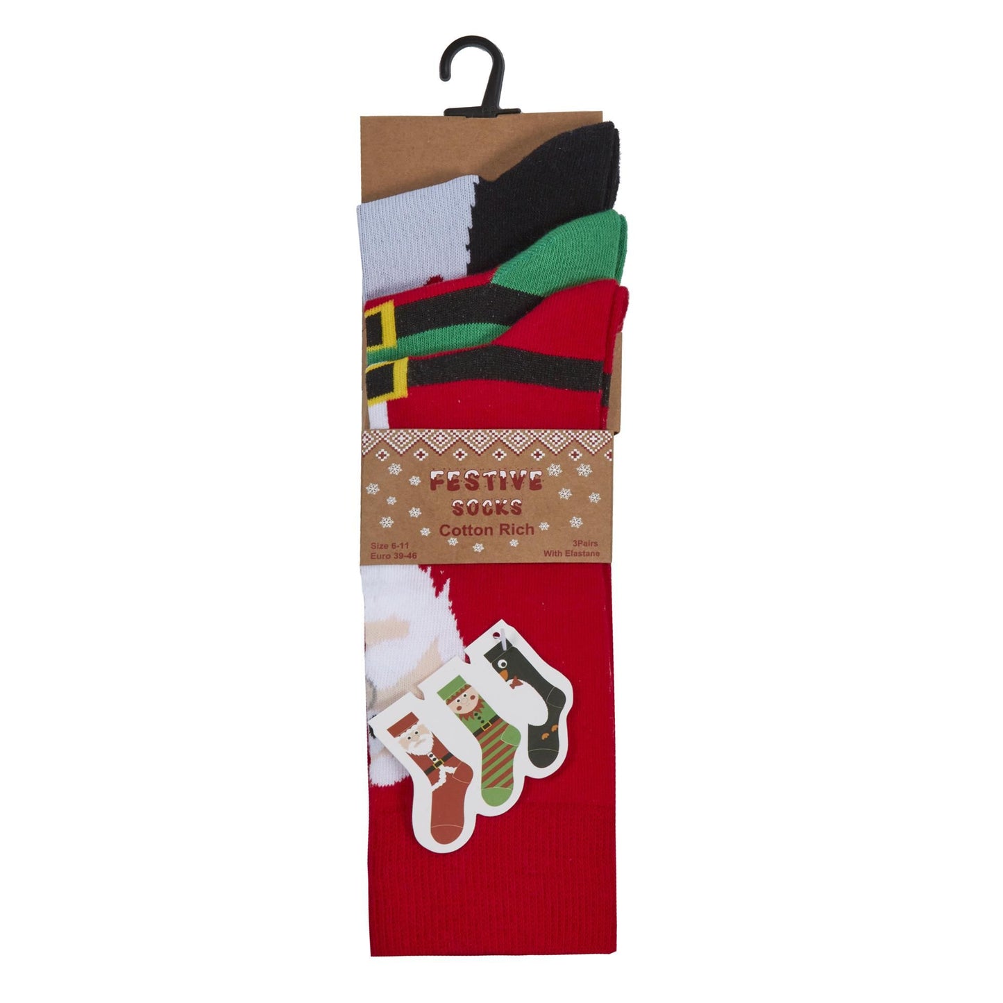 Adults 3 Pack Christmas Socks