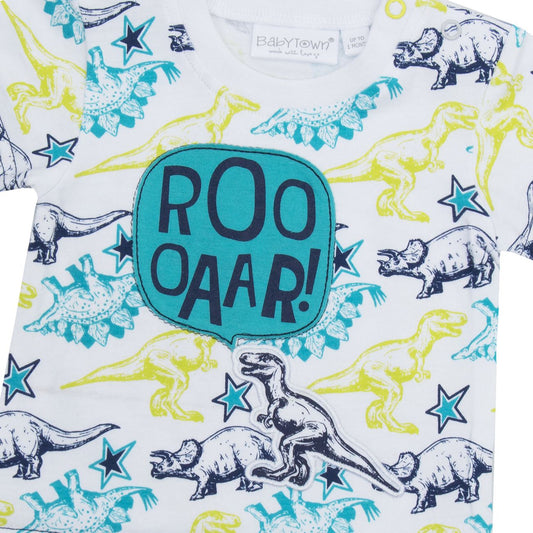 Baby Dinosaur Faux Top and Shorts Romper