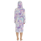 Ladies Pastel Tie Dye Fleece Hooded Dressing Gown ~ S-XL