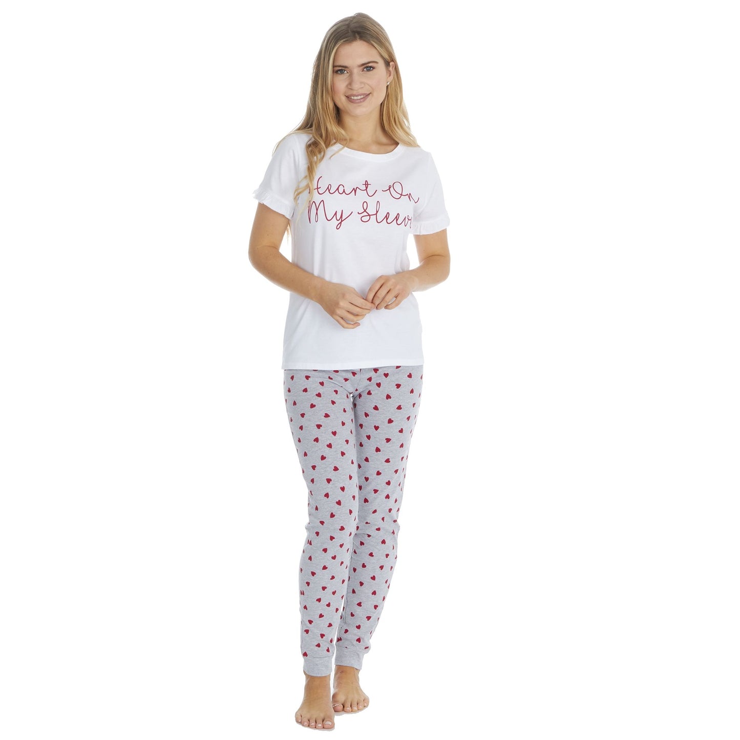 Ladies Heart On My Sleeve Pyjama Set ~ S-XL