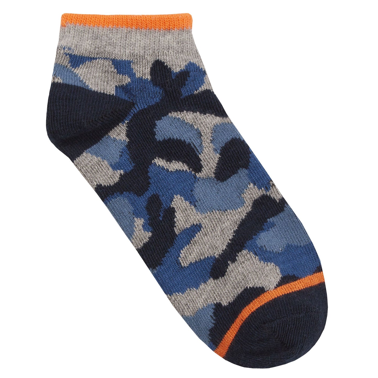 Childrens 6 Pairs Camo Print Trainer Socks