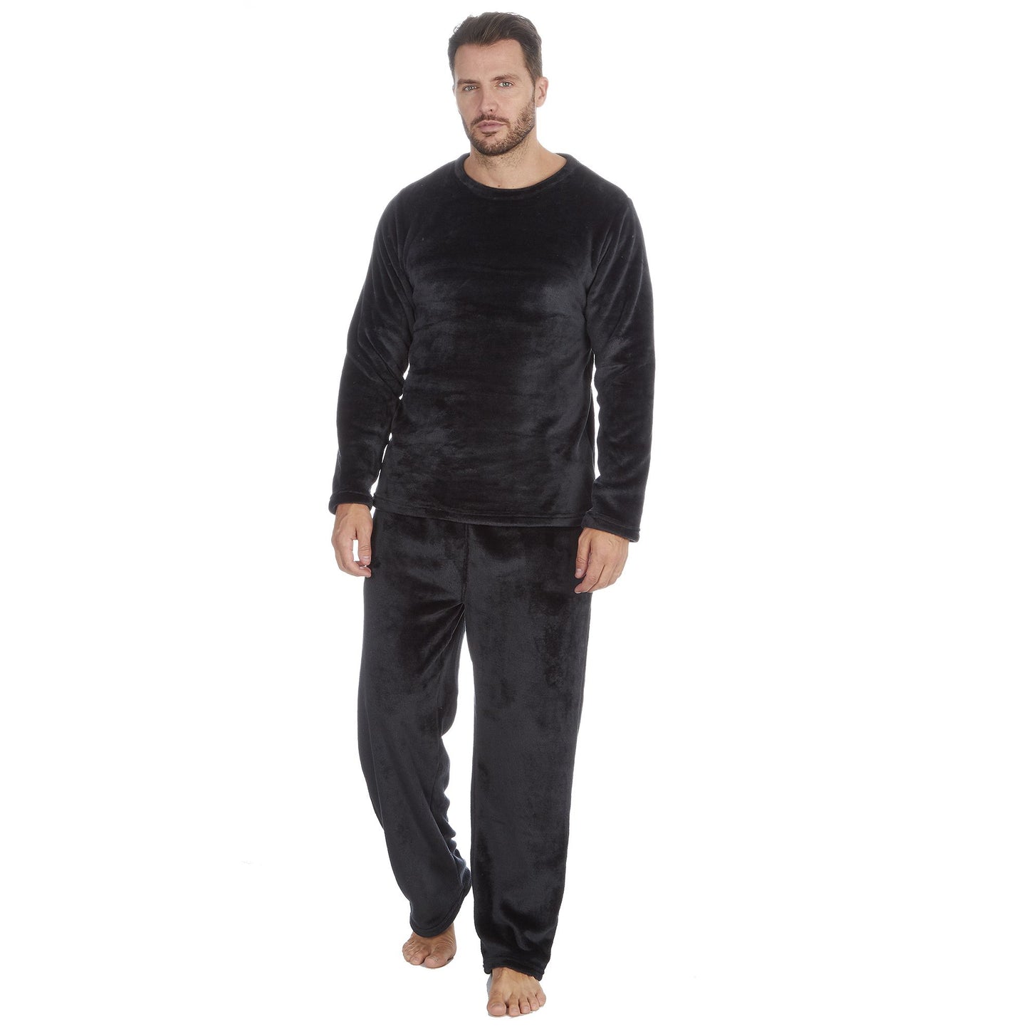 Mens Soft Shimmer Fleece Lounge Pyjama Set