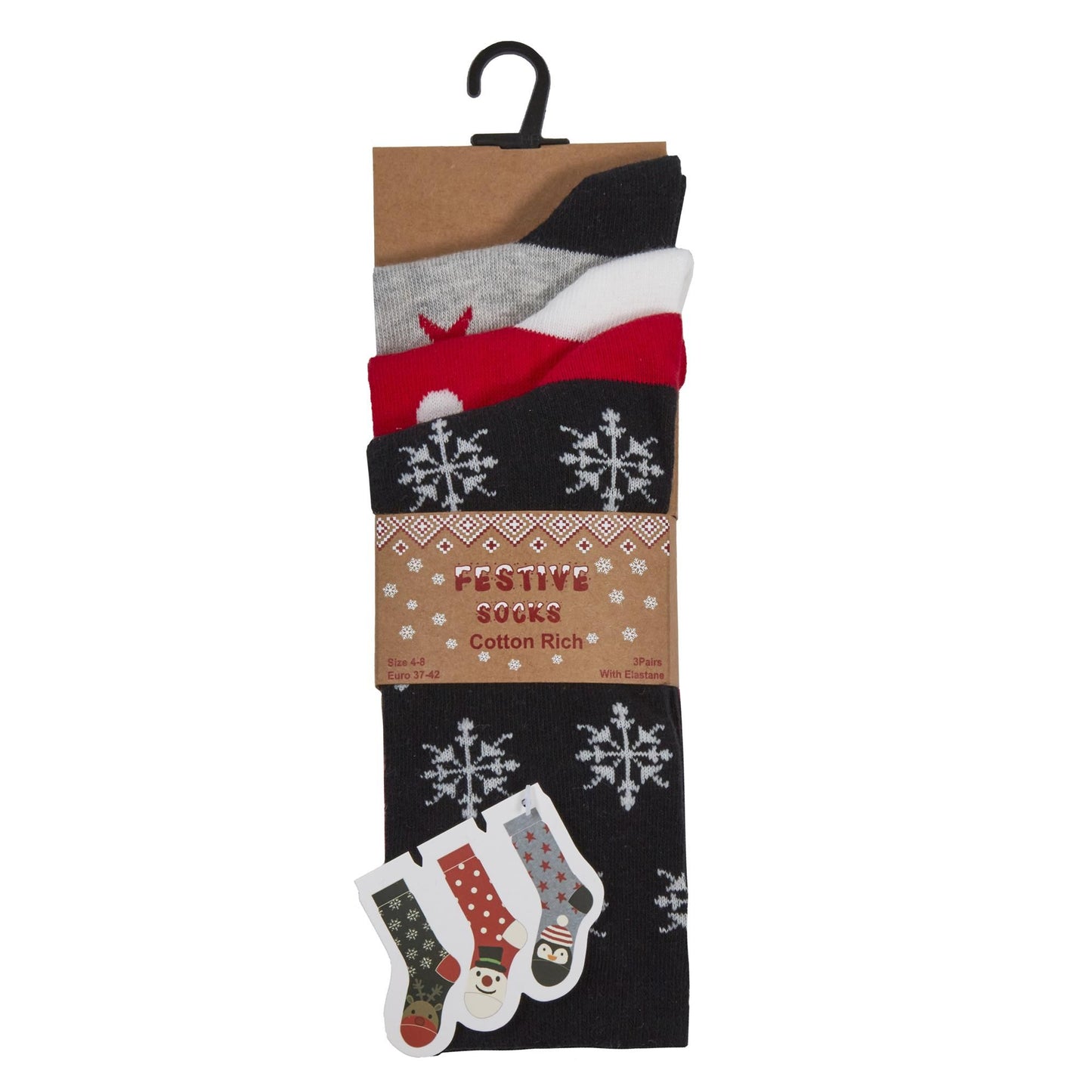 Adults 3 Pack Christmas Socks